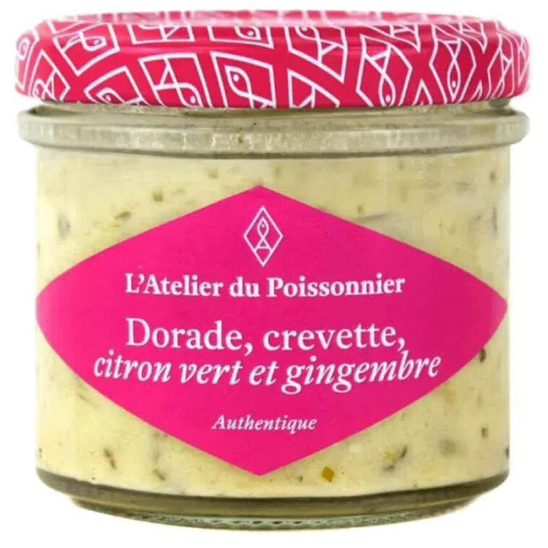 Tartinable de dorade, crevette, citron vert et gingembre - 90g