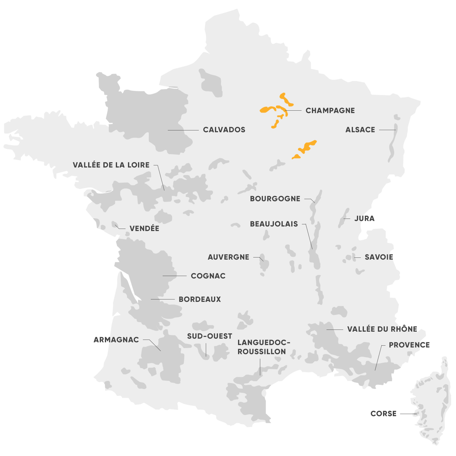 Carte de la région Champagne